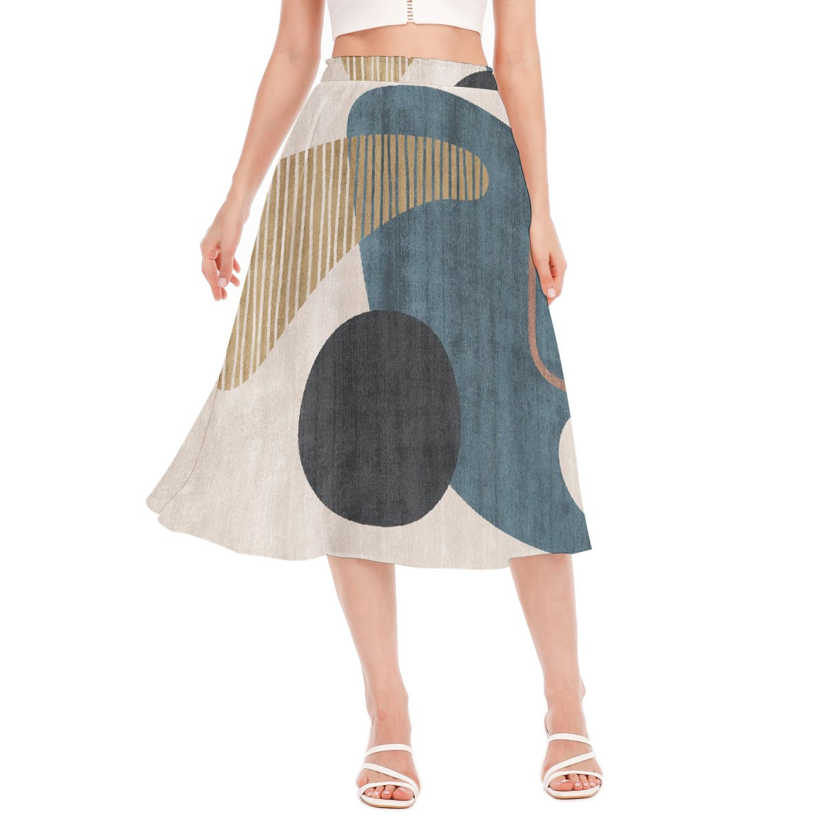 All-Over Print Women's Long Section Chiffon Skirt