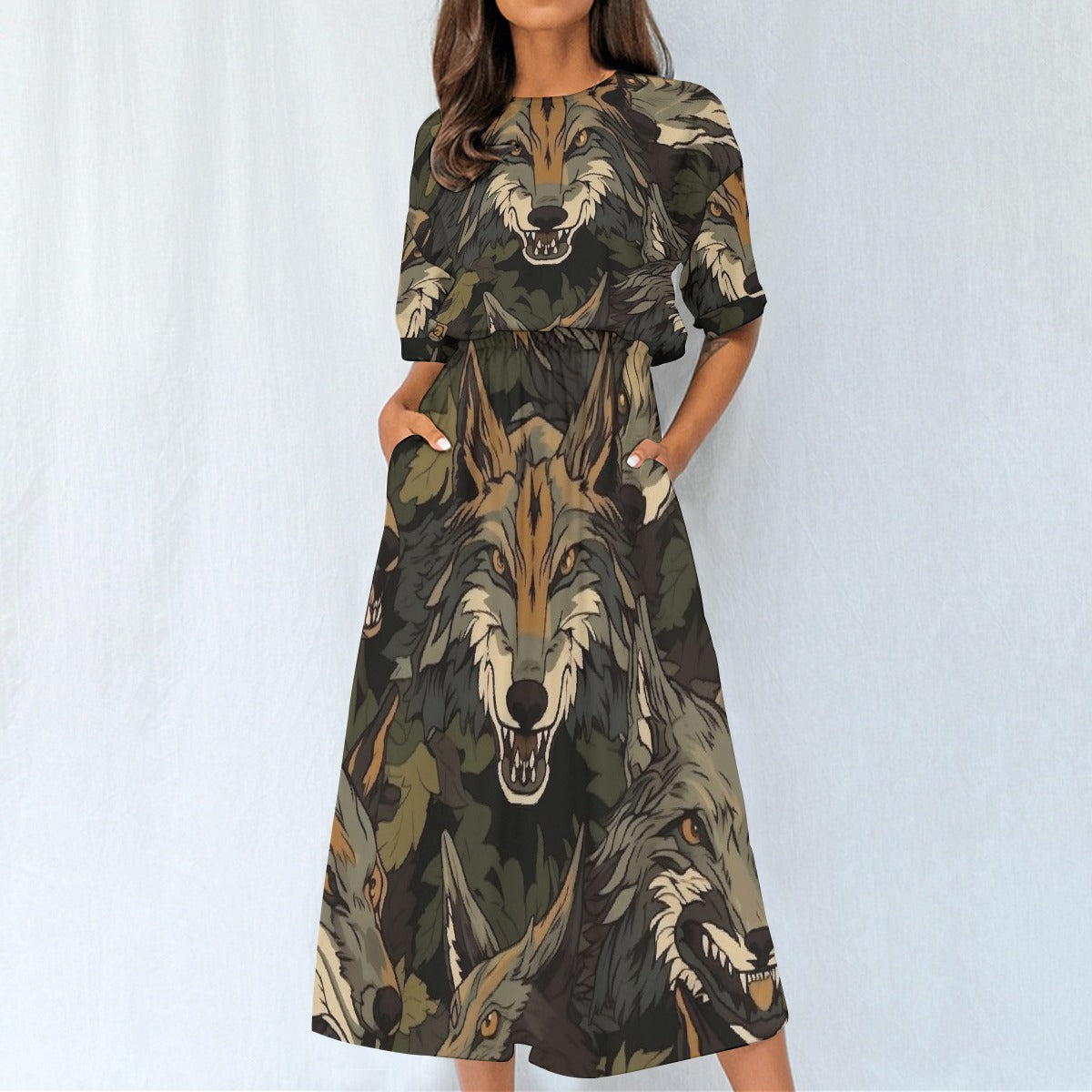 All-Over Print Women's Elastic Waist Dress