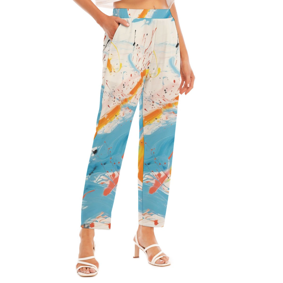 All-Over Print Women's Loose Straight-leg Pants