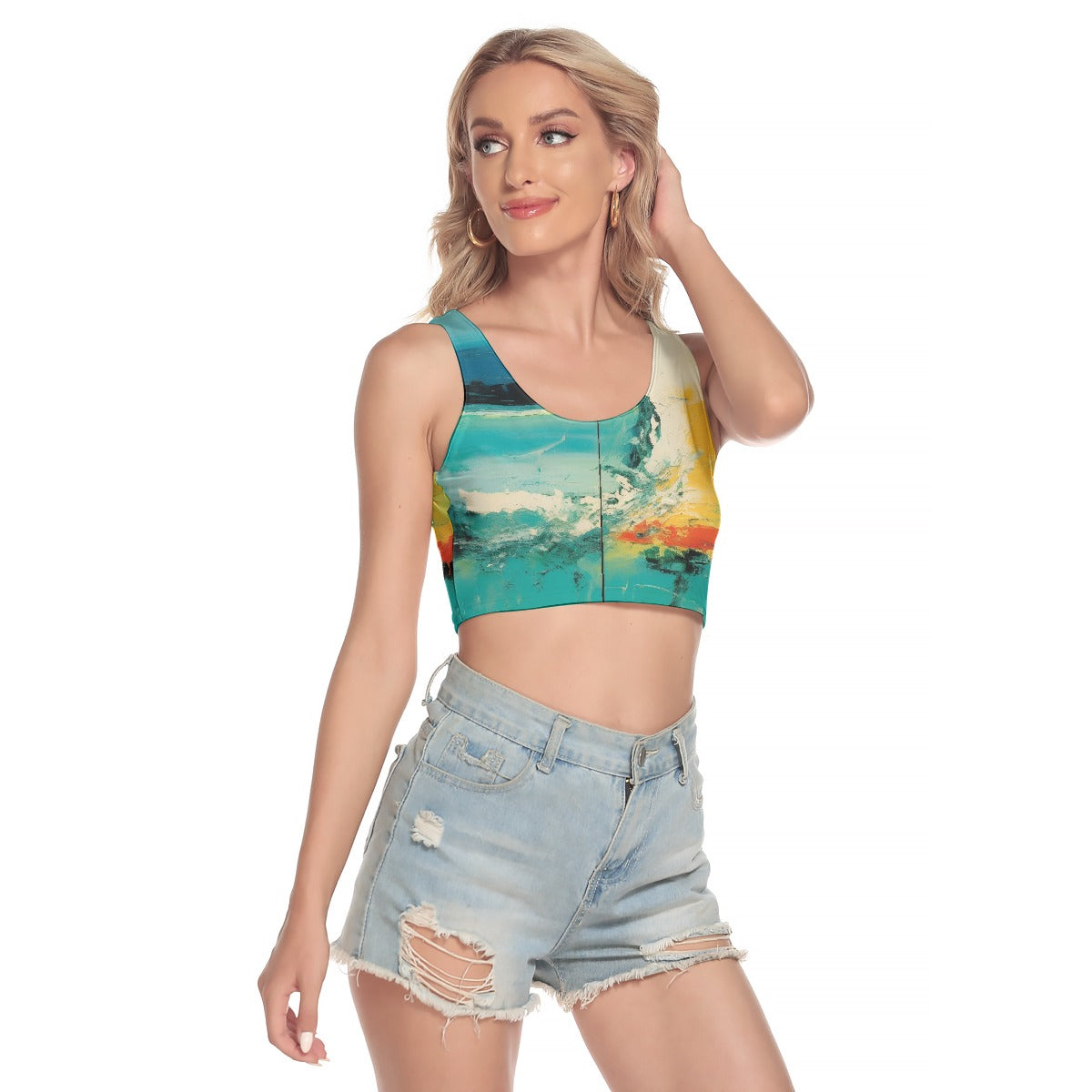 All-Over Print Women's Sport Crop Tank Top