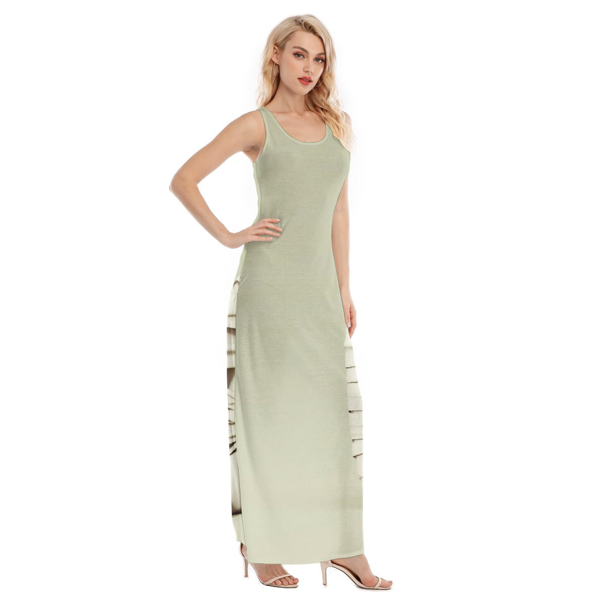 All-Over Print Women's Vest Dress | Length To Ankle