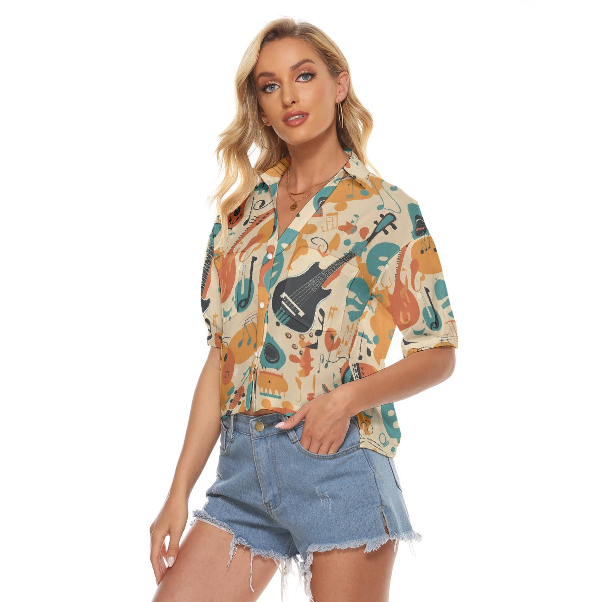All-Over Print Women's V-neck Shirts