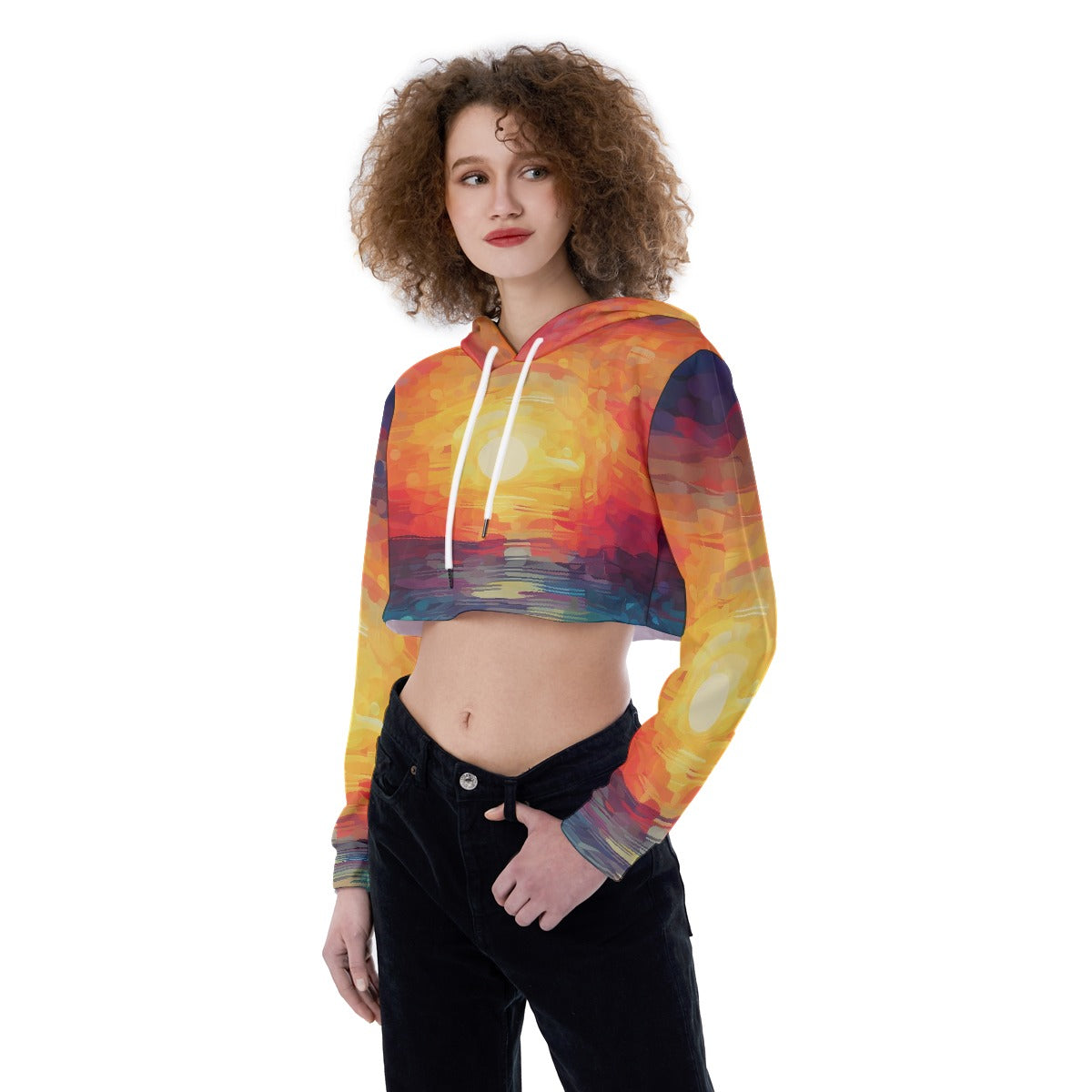 All-Over Print Women's Crop Top Hoodie