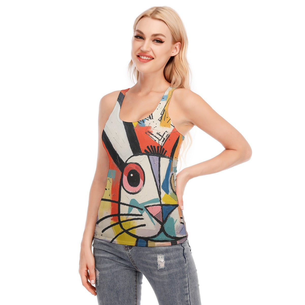 All-Over Print Women's Racer Vest | 190GSM Cotton
