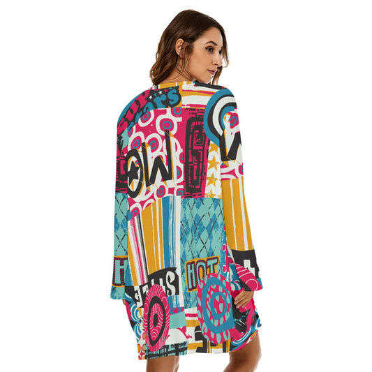 All-Over Print  Women's Loose Crew Neck Dress