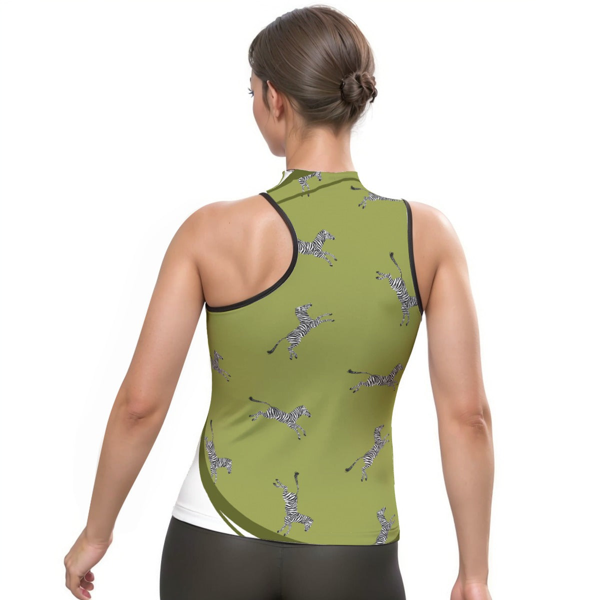 All-Over Print Women's Halter Sleeveless Asymmetrical Tank Top