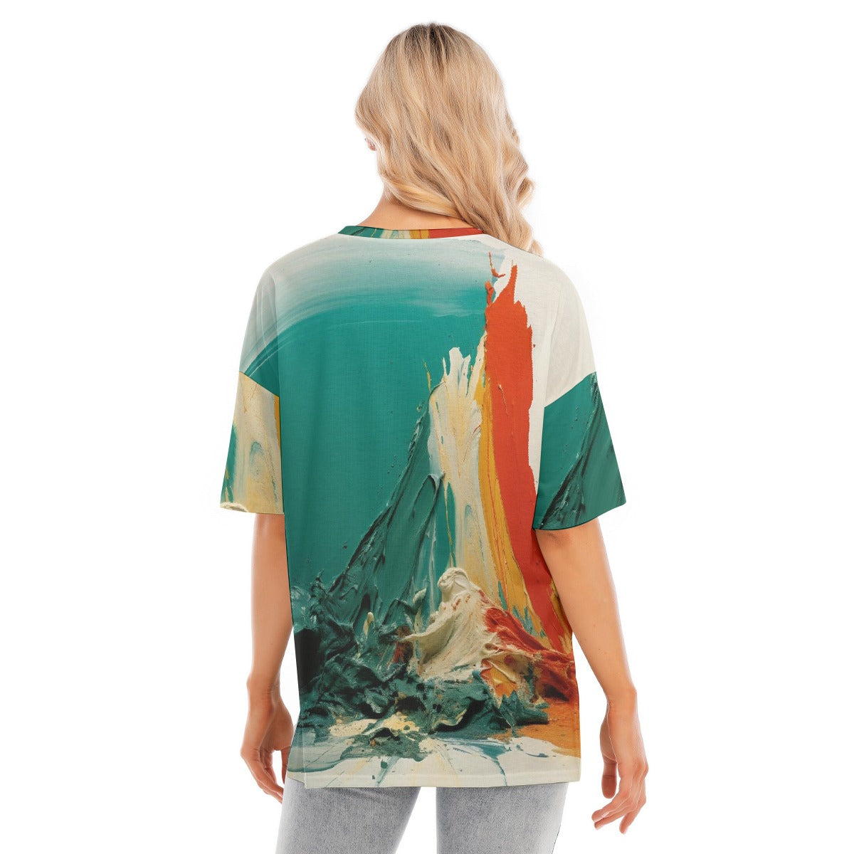All-Over Print Women's Short Sleeves T-shirt With Hem Split