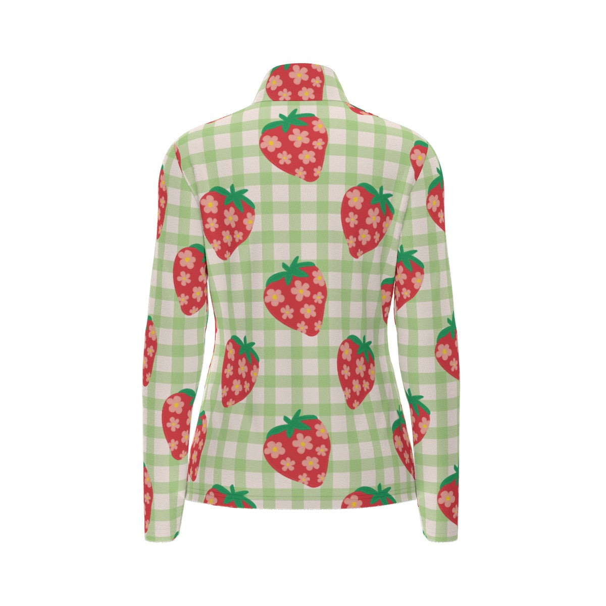 All-Over Print Women's Sports Collar Jersey With Long Sleeve