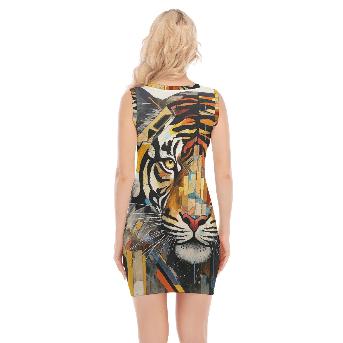 All-Over Print Women's O-neck Sleeveless Hip Skirt