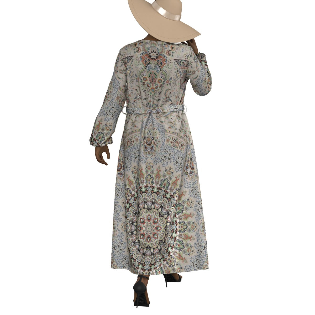 All-Over Print Women's Lace-up Chiffon Robe