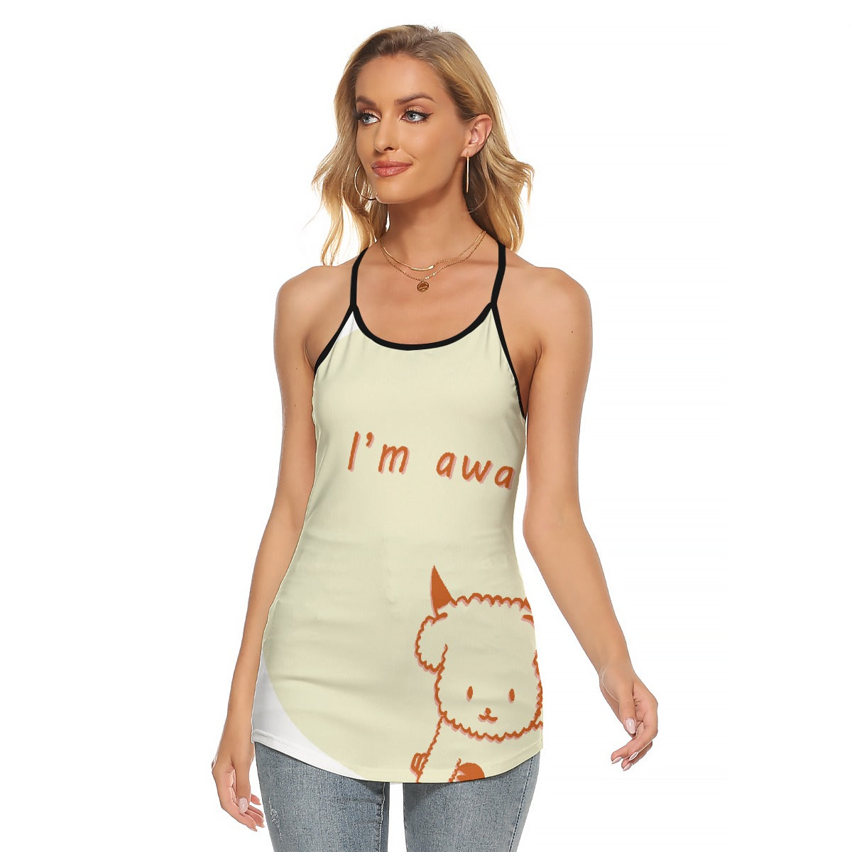 All-Over Print Women's Criss-Cross Open Back Tank Top