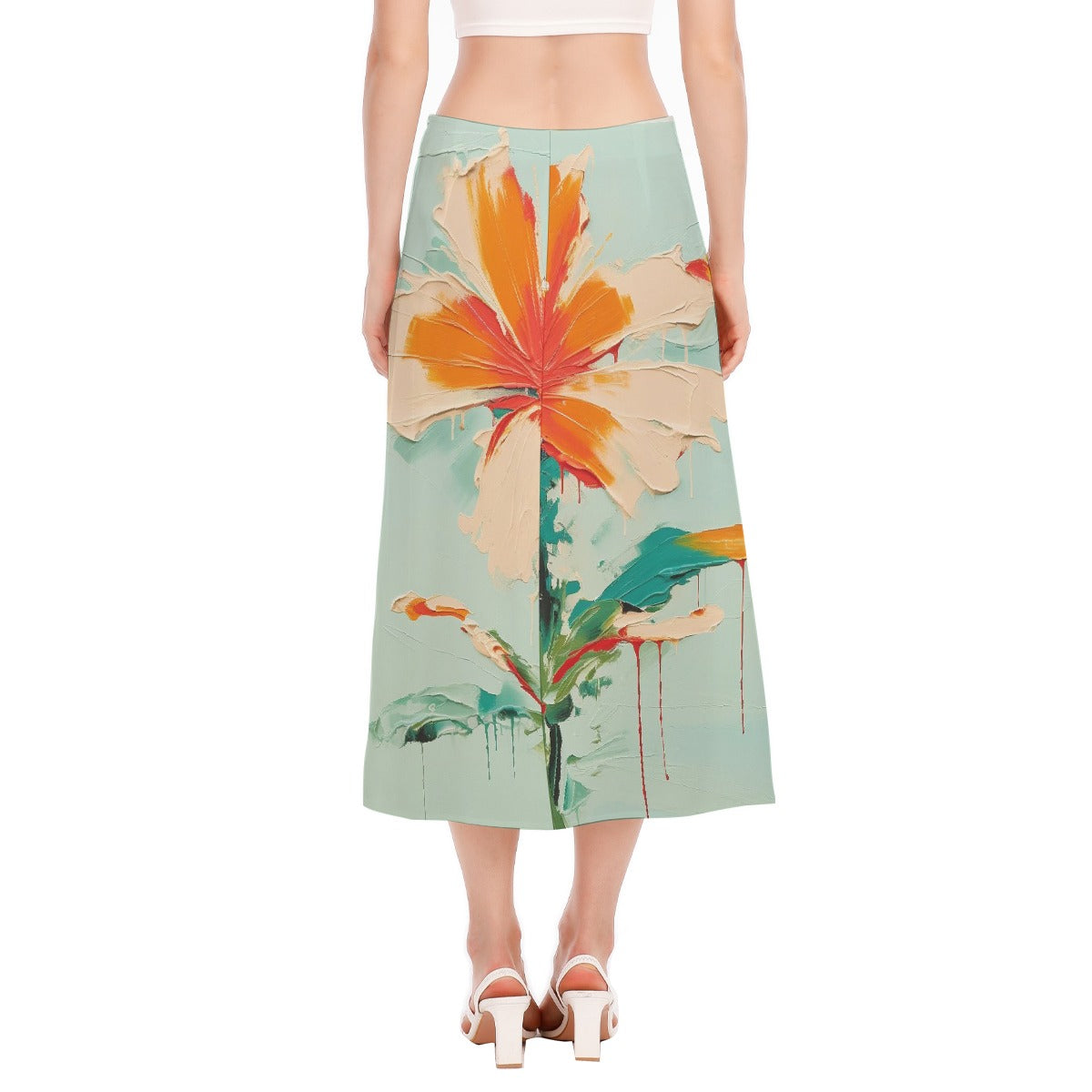 All-Over Print Women's High Slit Long Skirt