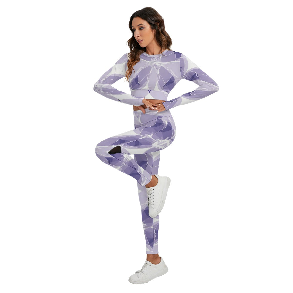 All-Over Print Women's Sport Set With Backless Top And Leggings