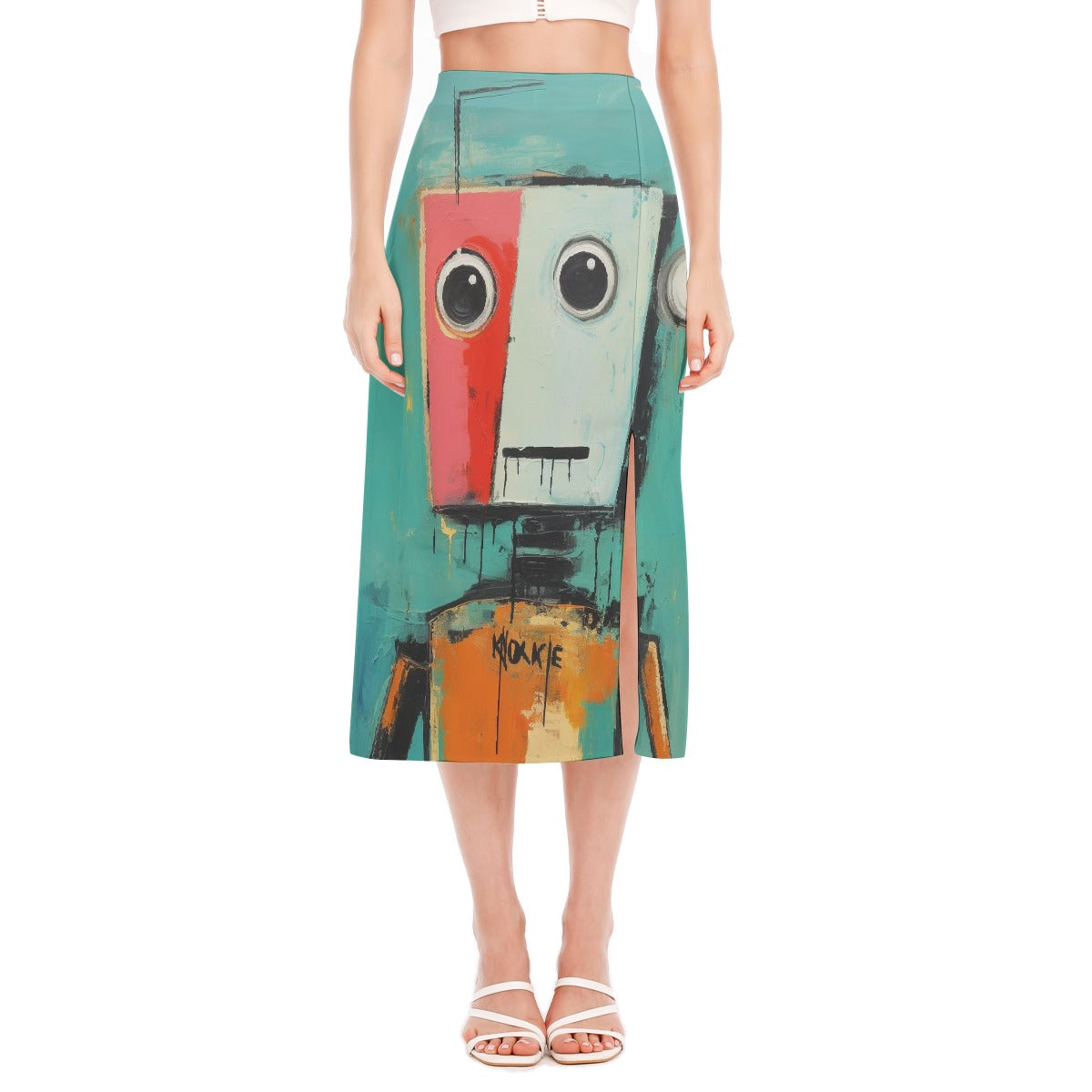 All-Over Print Women's High Slit Long Skirt
