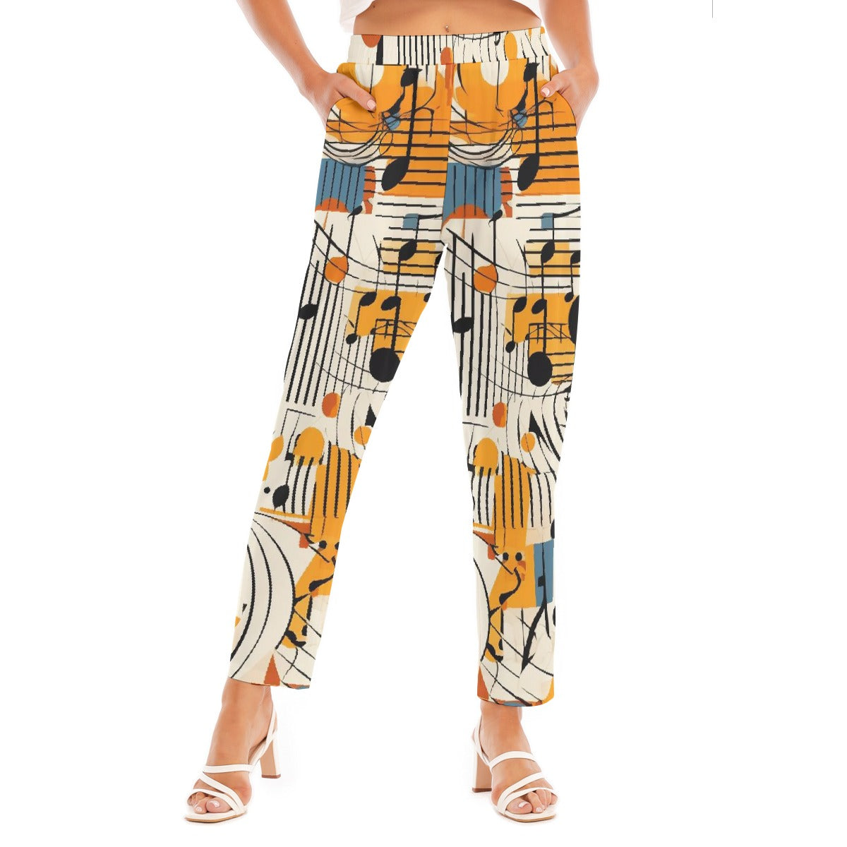 All-Over Print Women's Loose Straight-leg Pants