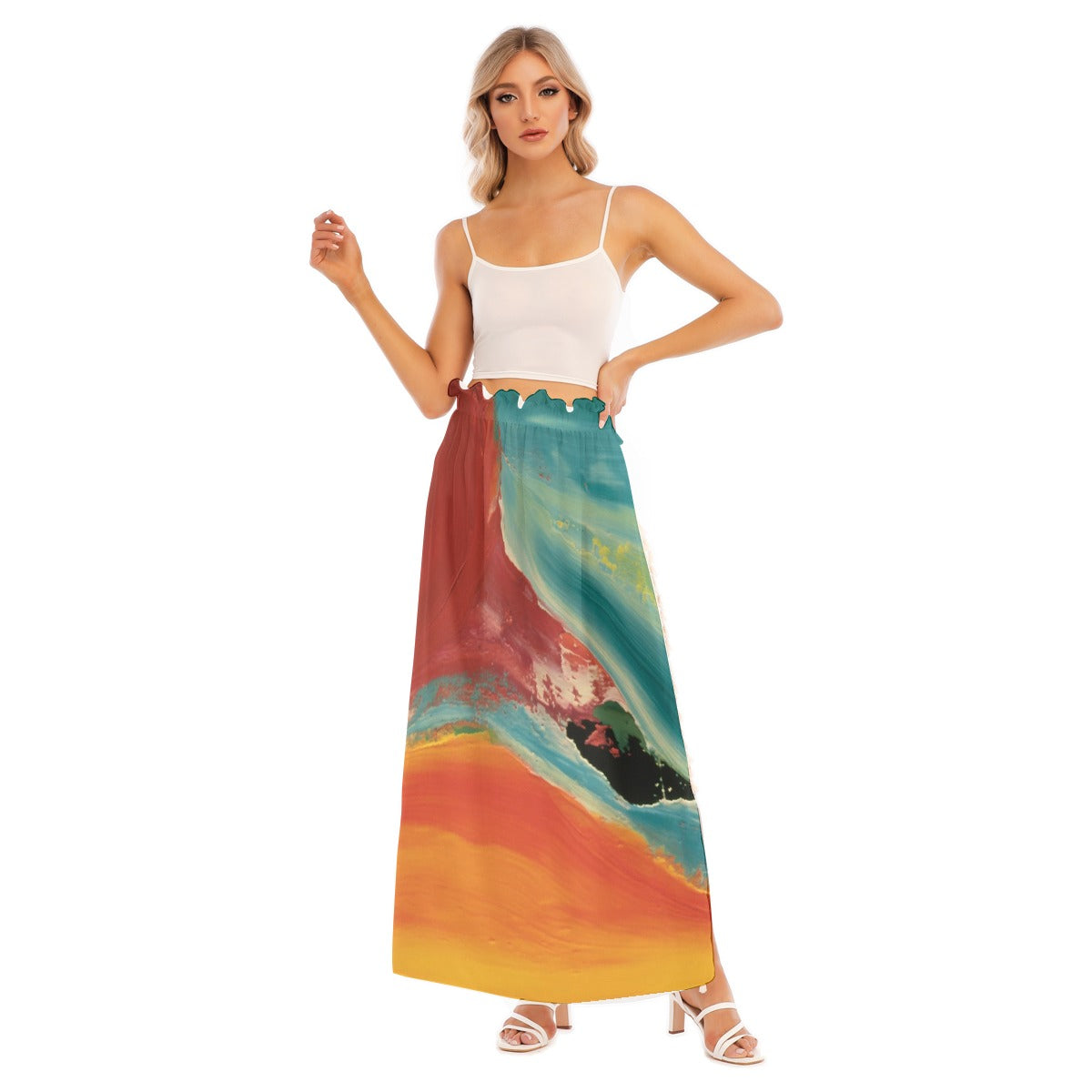 All-Over Print Women's Side Split Skirt
