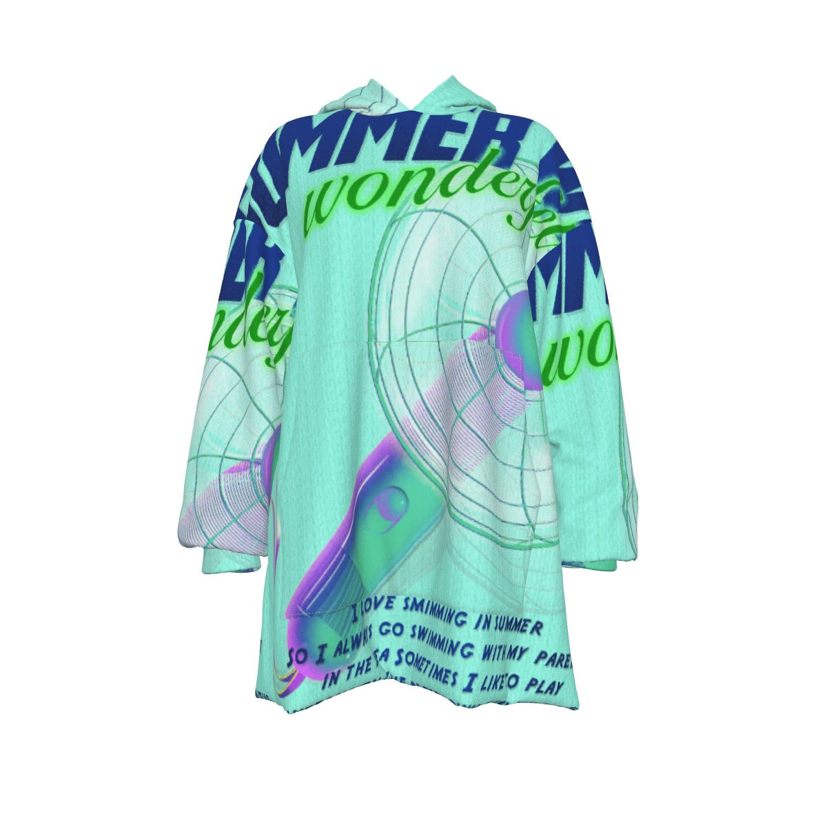 All-Over Print Women's Sherpa Fleece Hoodie Blanket
