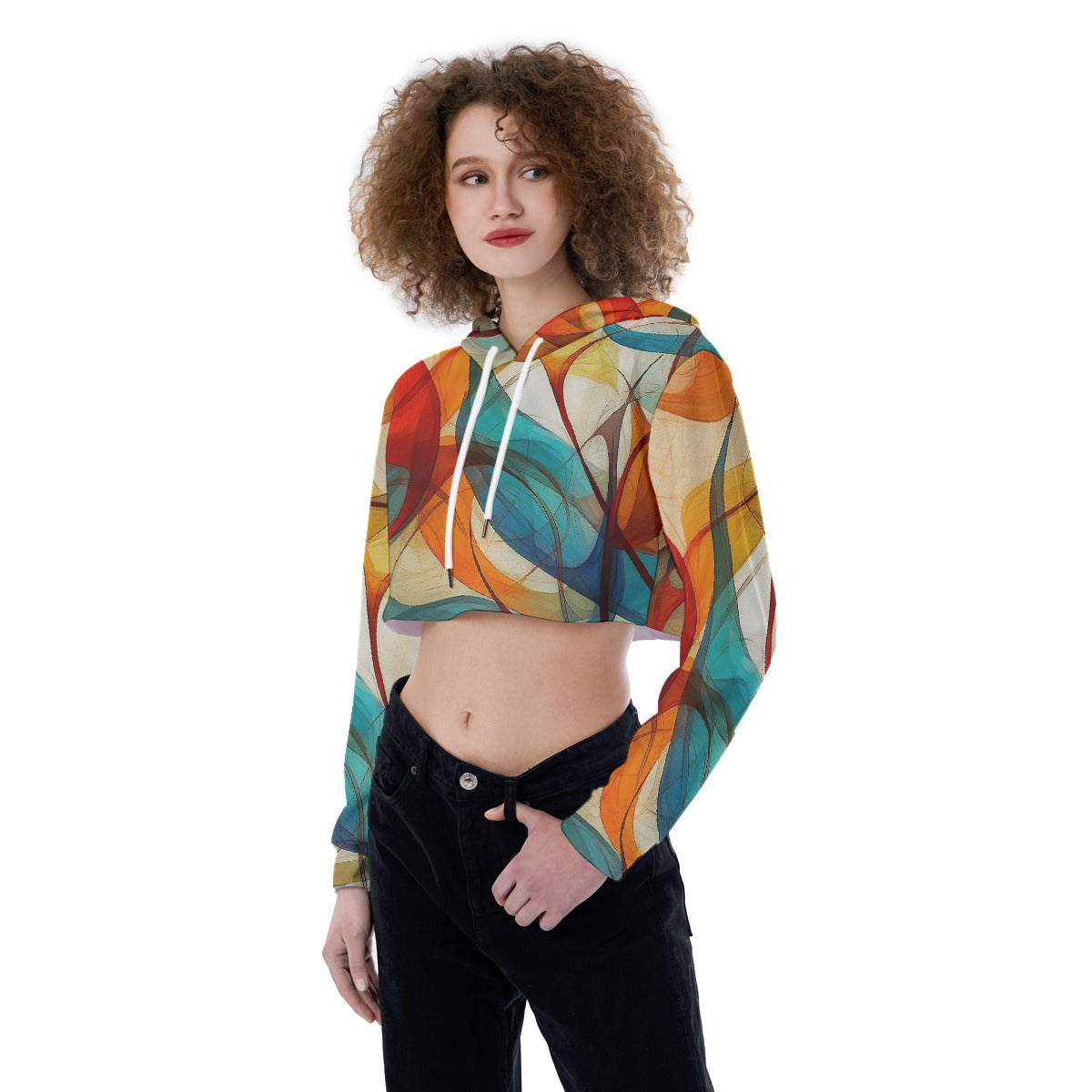 All-Over Print Women's Crop Top Hoodie