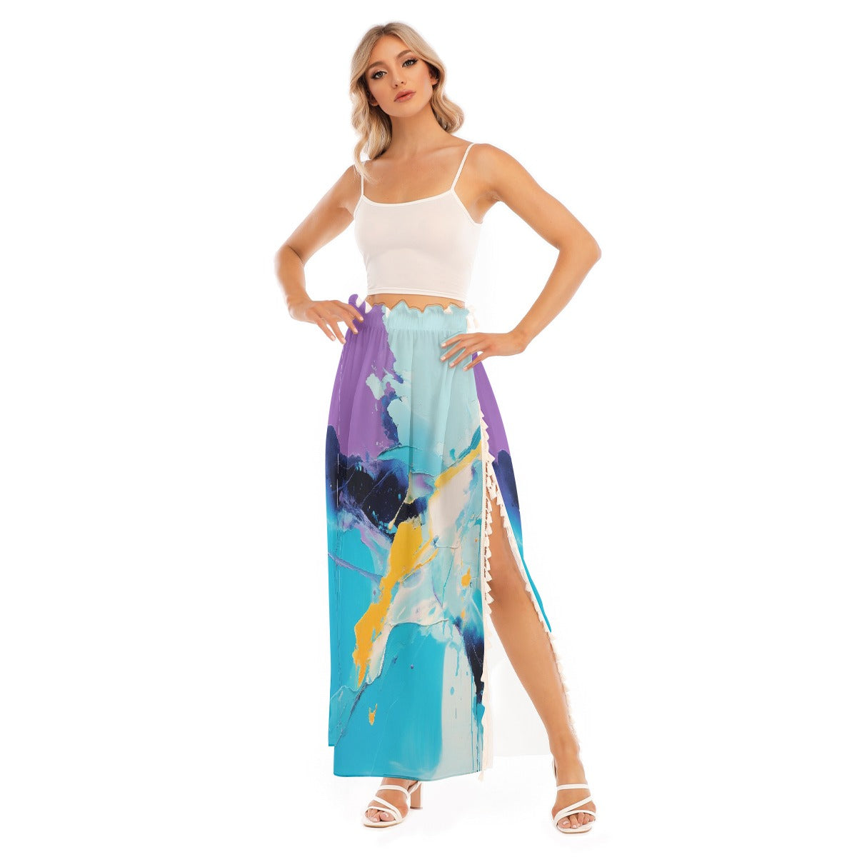 All-Over Print Women's Side Split Skirt
