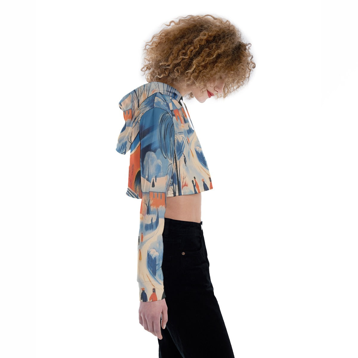 All-Over Print Women's Crop Top Hoodie