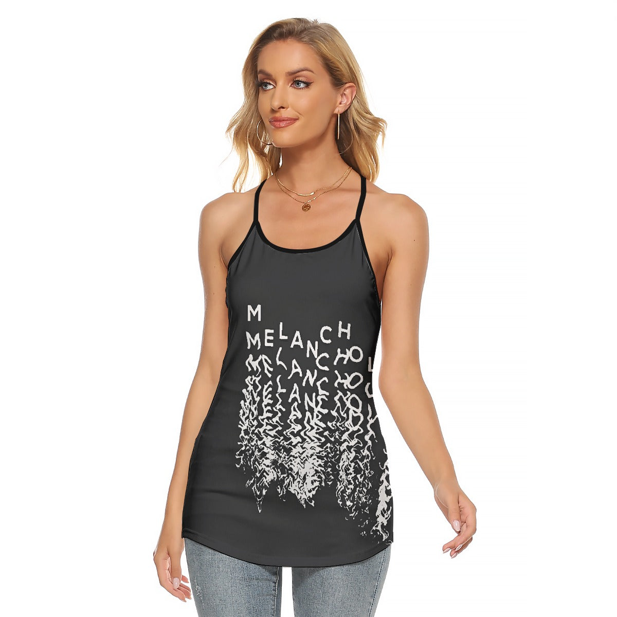 All-Over Print Women's Criss-Cross Open Back Tank Top