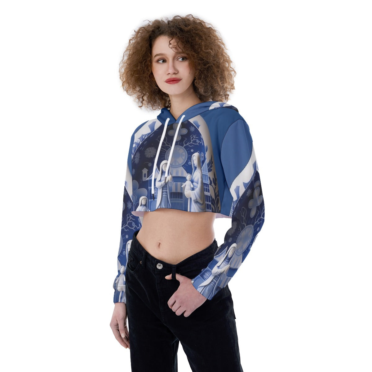 All-Over Print Women's Crop Top Hoodie