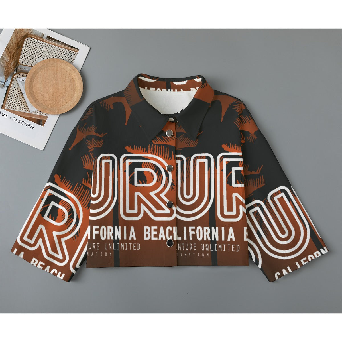 All-Over Print Women's Cropped Jacket | 245GSM Cotton