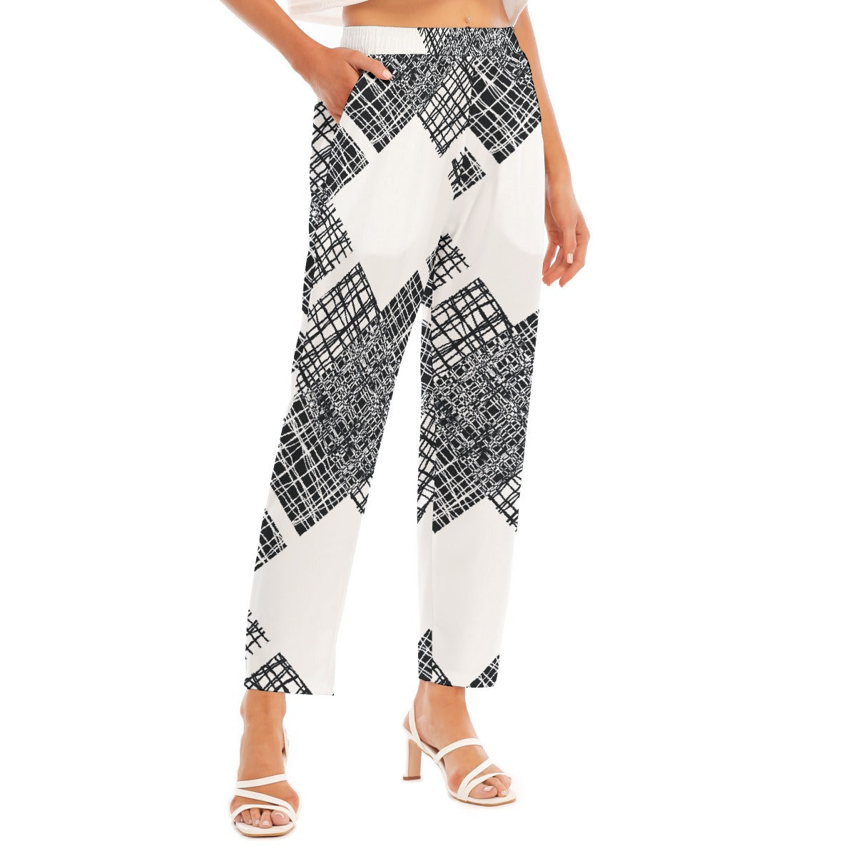 All-Over Print Women's Loose Straight-leg Pants