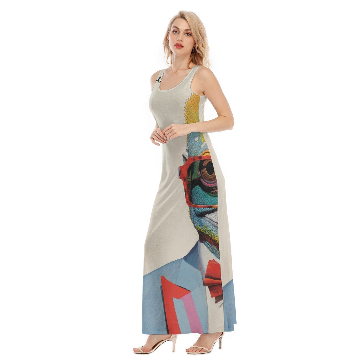 All-Over Print Women's Vest Dress | Length To Ankle