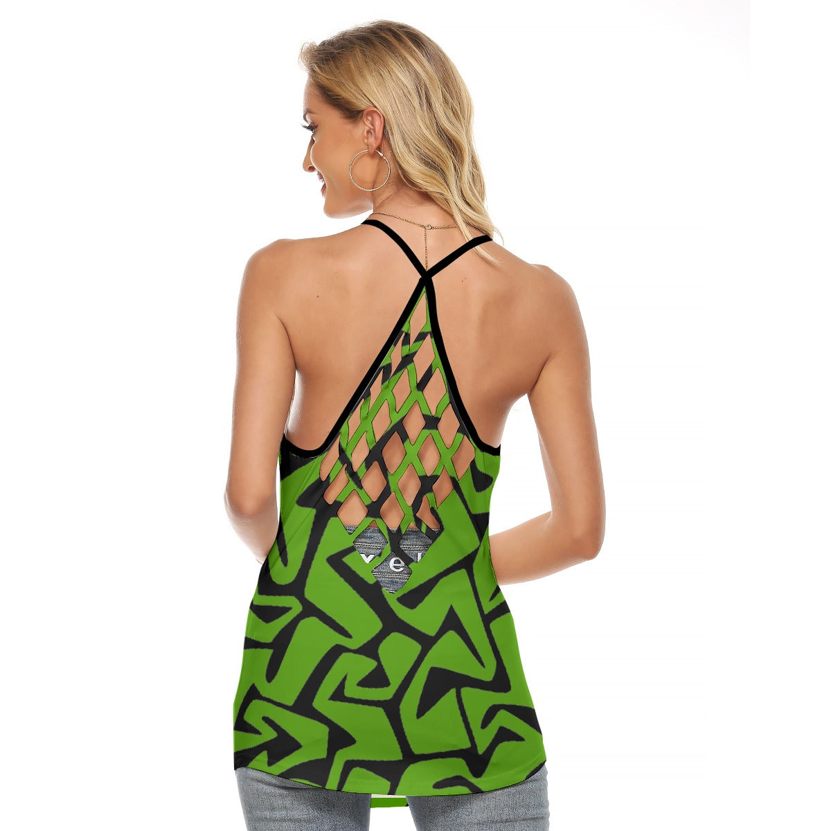 All-Over Print Women's Criss-Cross Open Back Tank Top