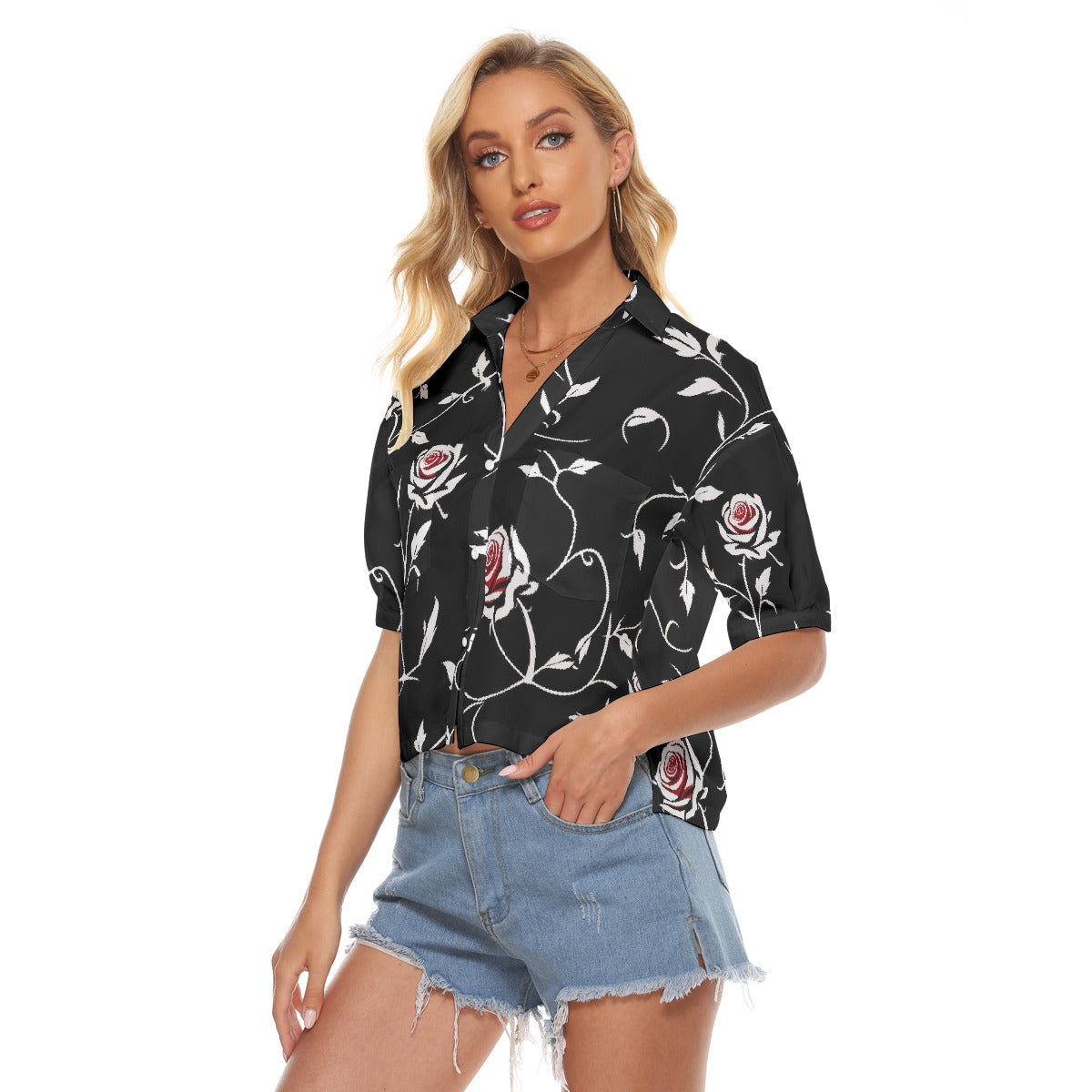 All-Over Print Women's V-neck Shirts