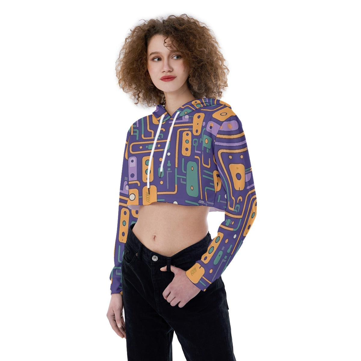 All-Over Print Women's Crop Top Hoodie