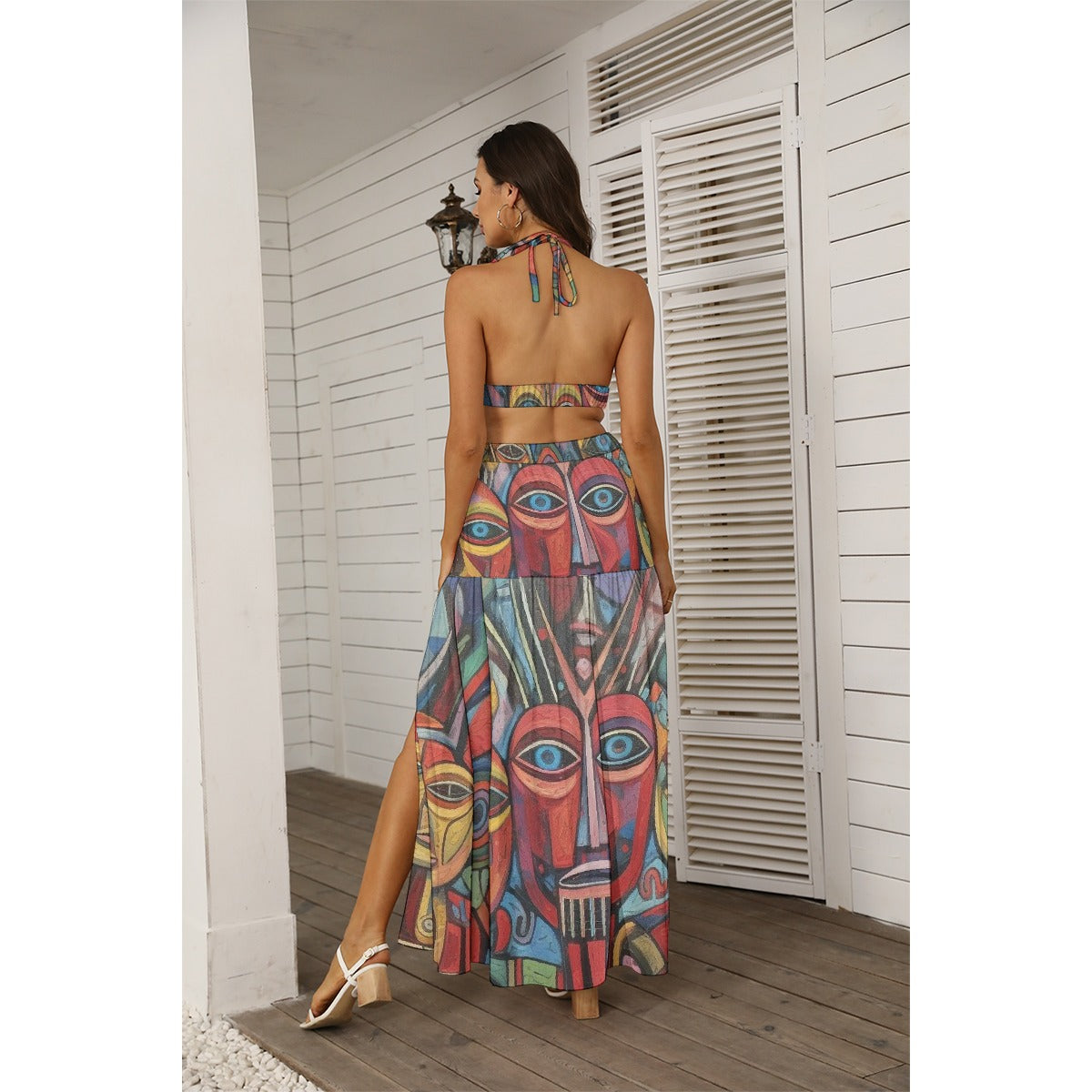 All-Over Print Women's Tie Back Wrap Dress