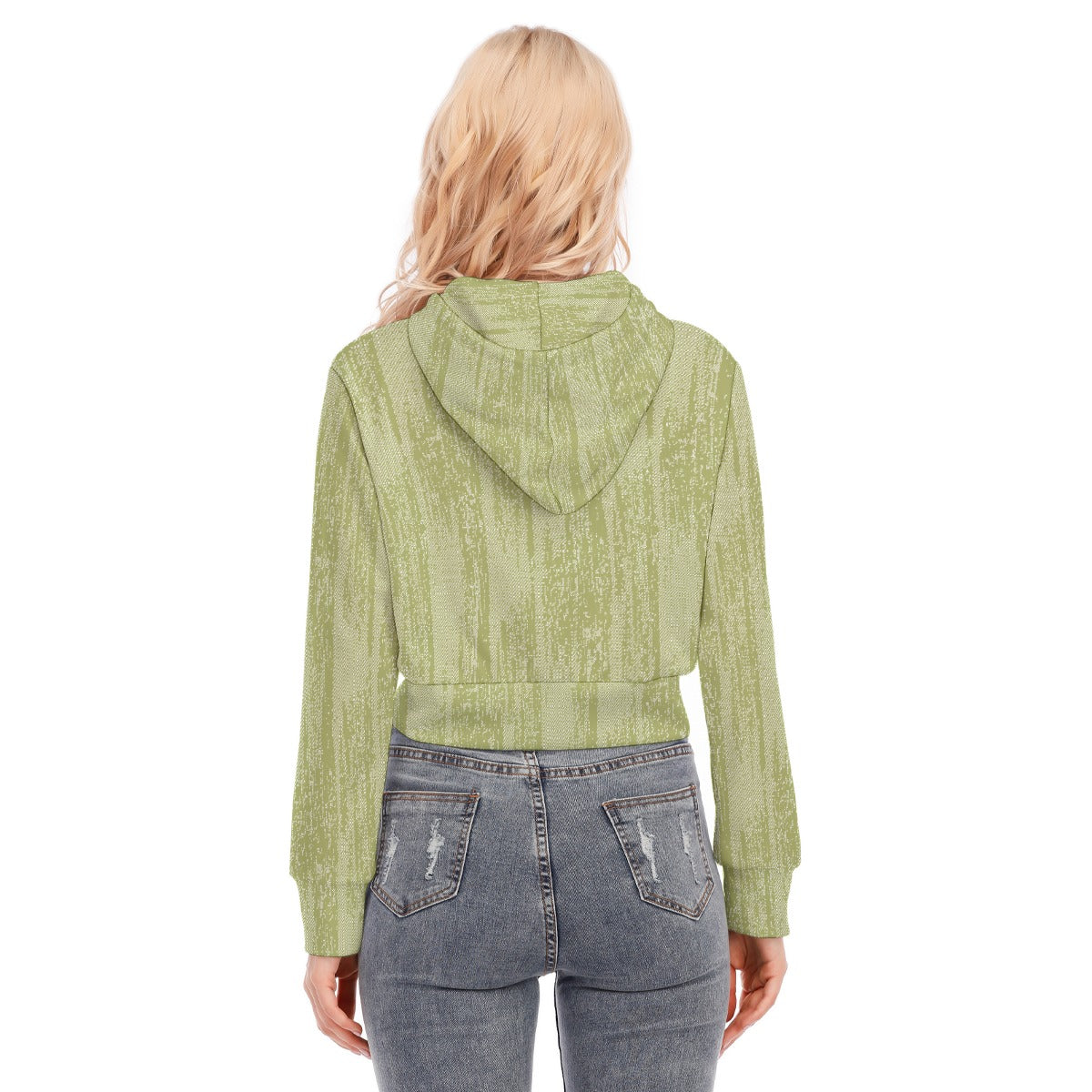 All-Over Print Women's Crop Top Hoodie With Zipper Closure