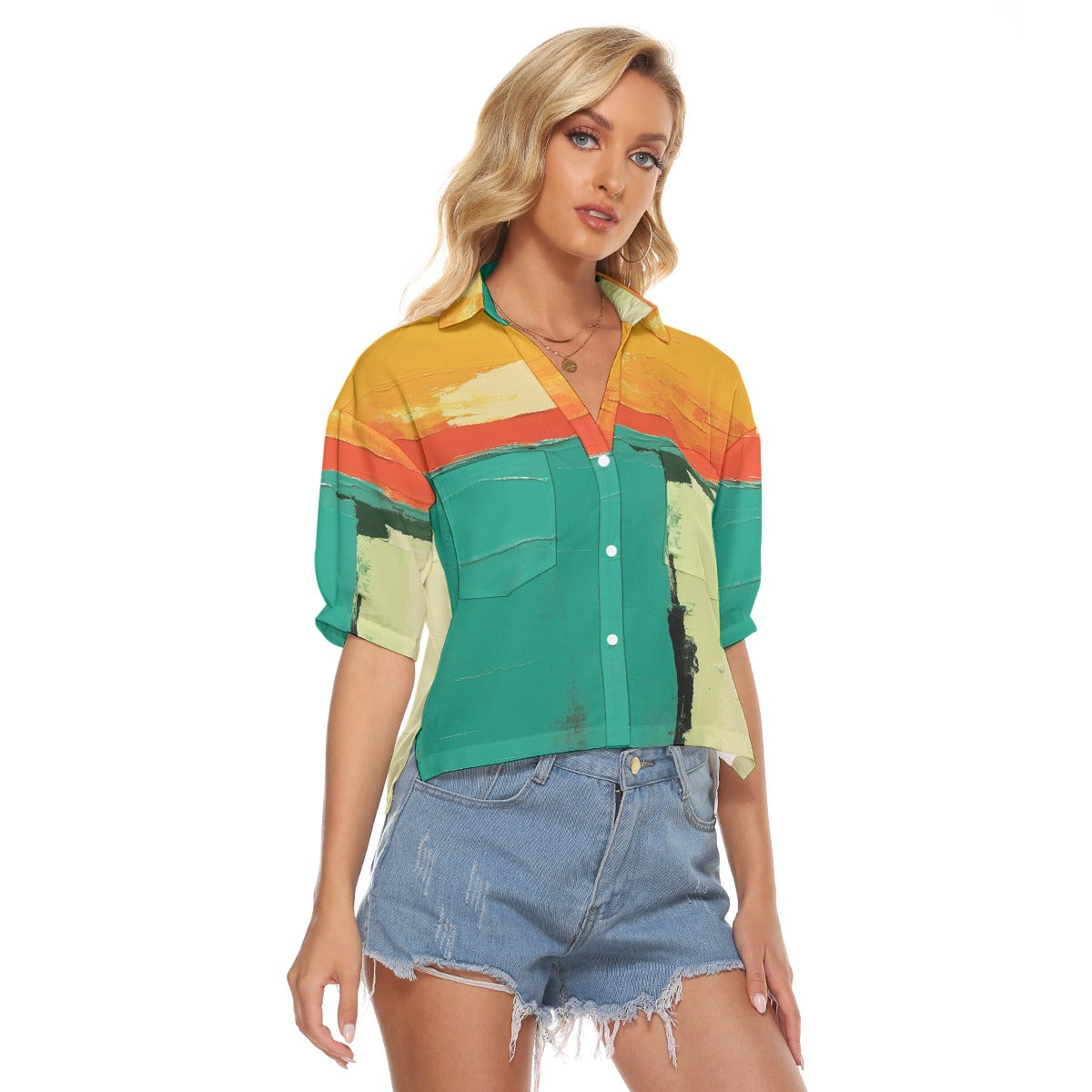 All-Over Print Women's V-neck Shirts