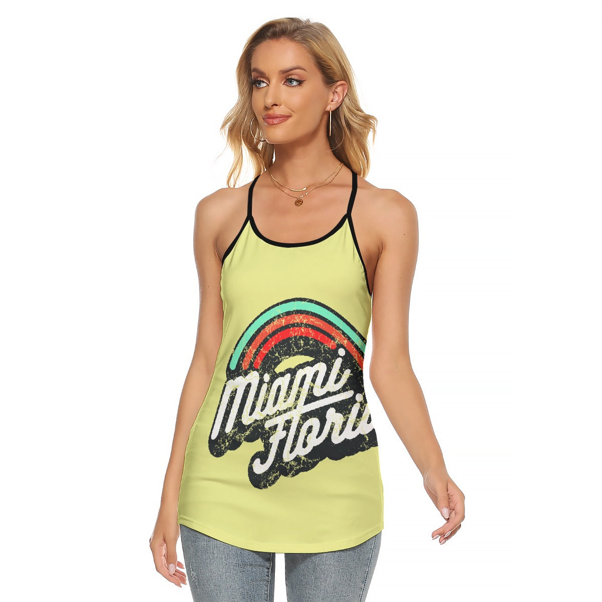 All-Over Print Women's Criss-Cross Open Back Tank Top
