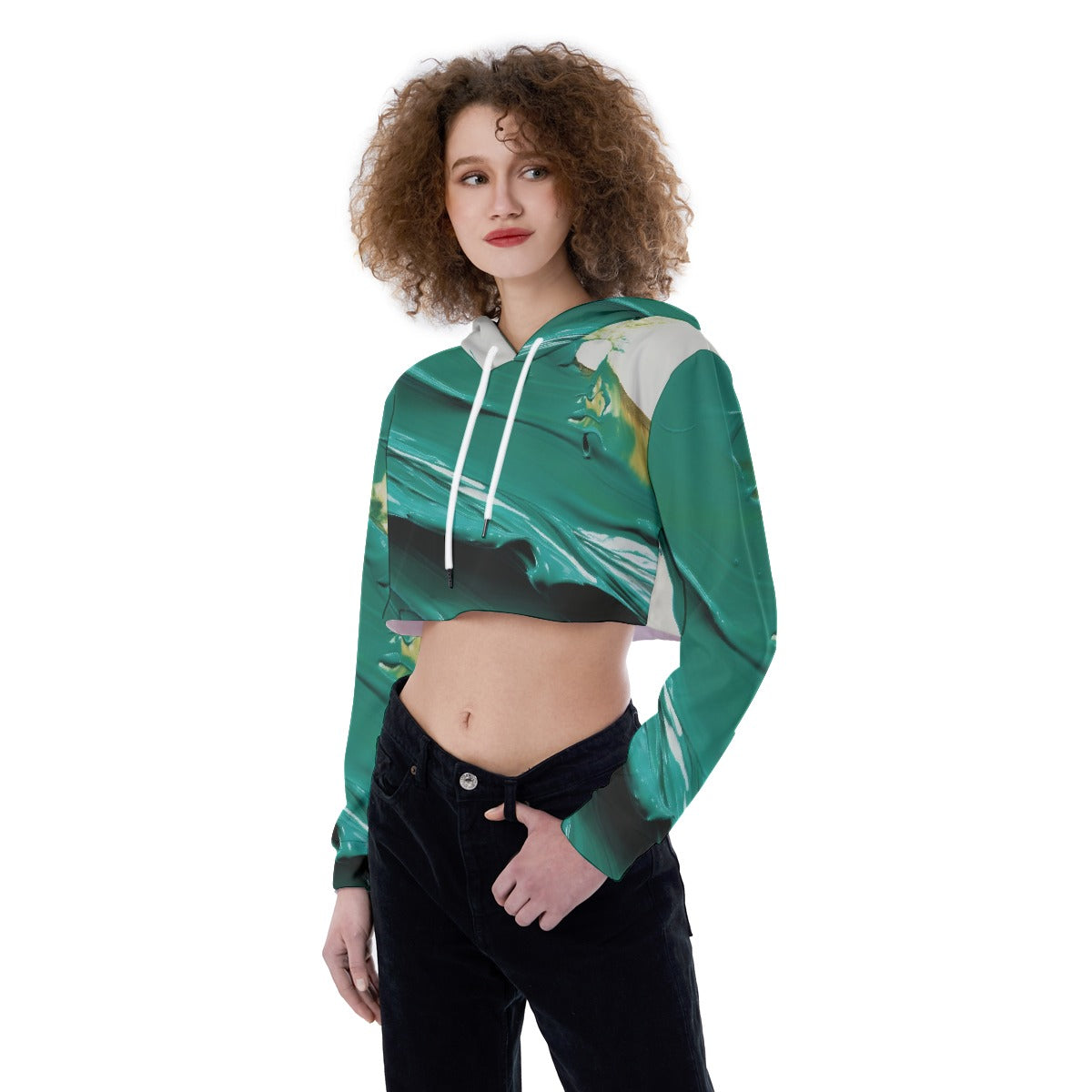 All-Over Print Women's Crop Top Hoodie