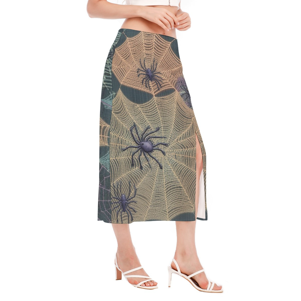 All-Over Print Women's High Slit Long Skirt