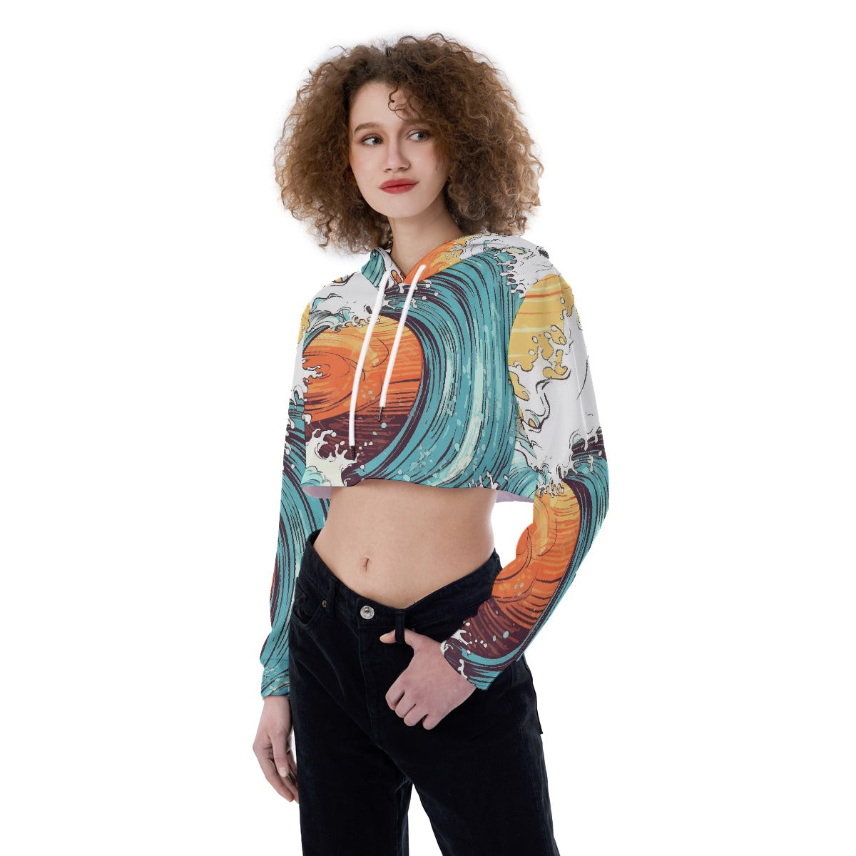 All-Over Print Women's Crop Top Hoodie