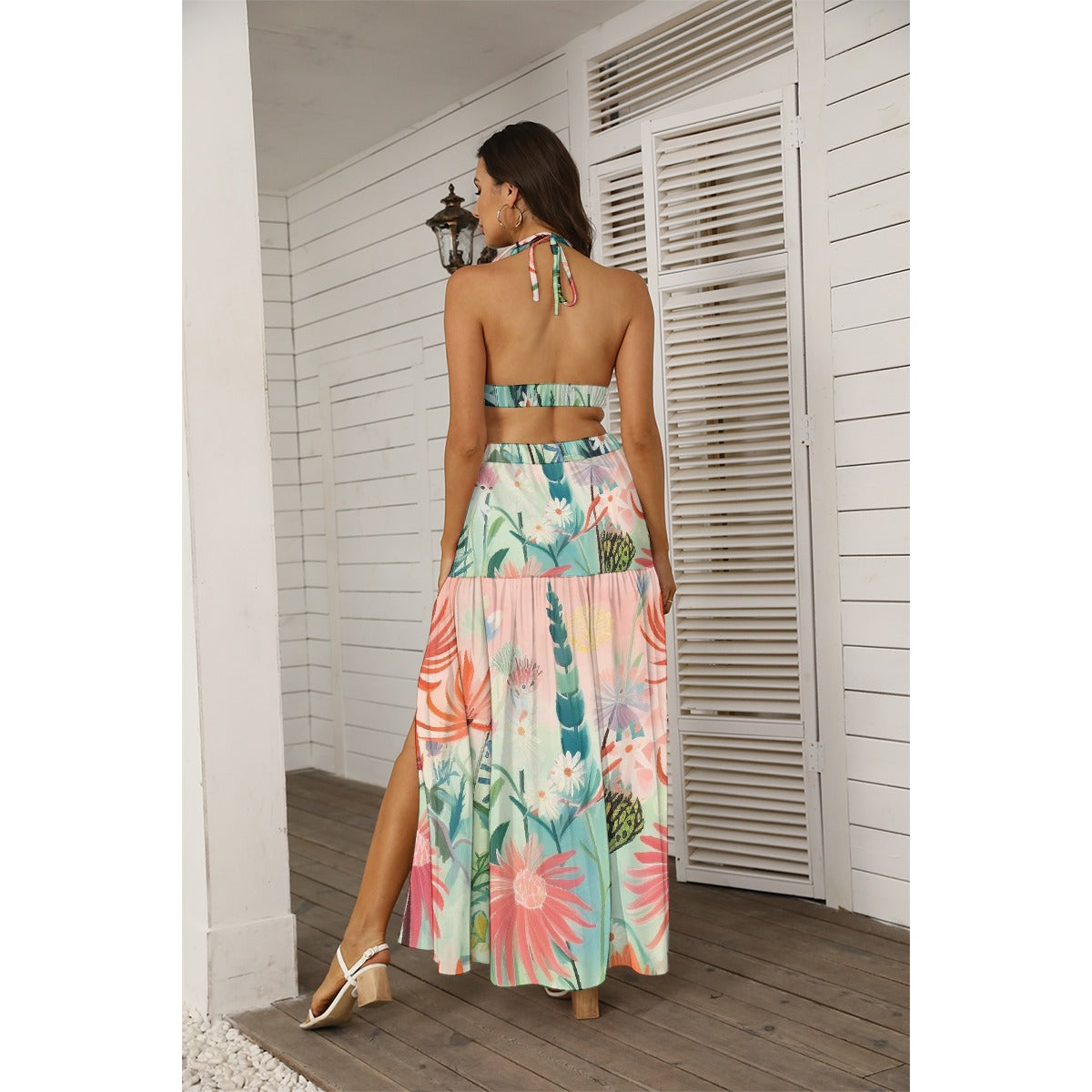 All-Over Print Women's Tie Back Wrap Dress