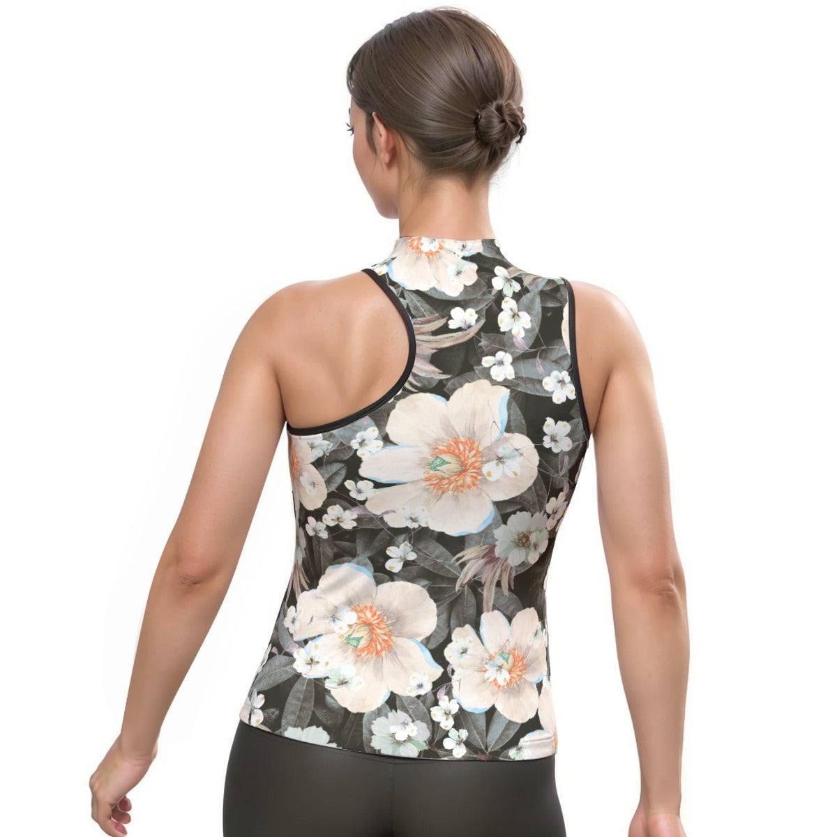 All-Over Print Women's Halter Sleeveless Asymmetrical Tank Top
