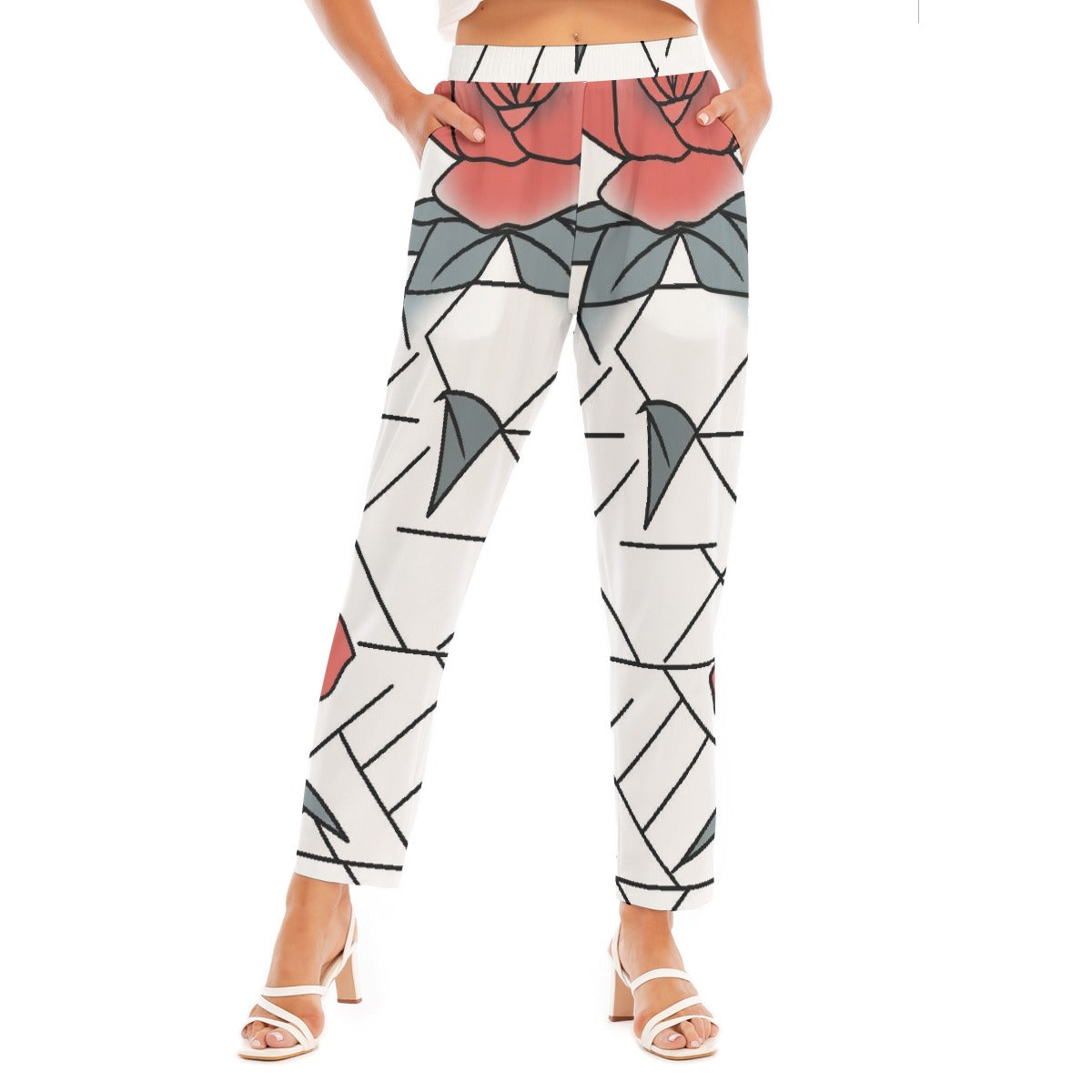 All-Over Print Women's Loose Straight-leg Pants