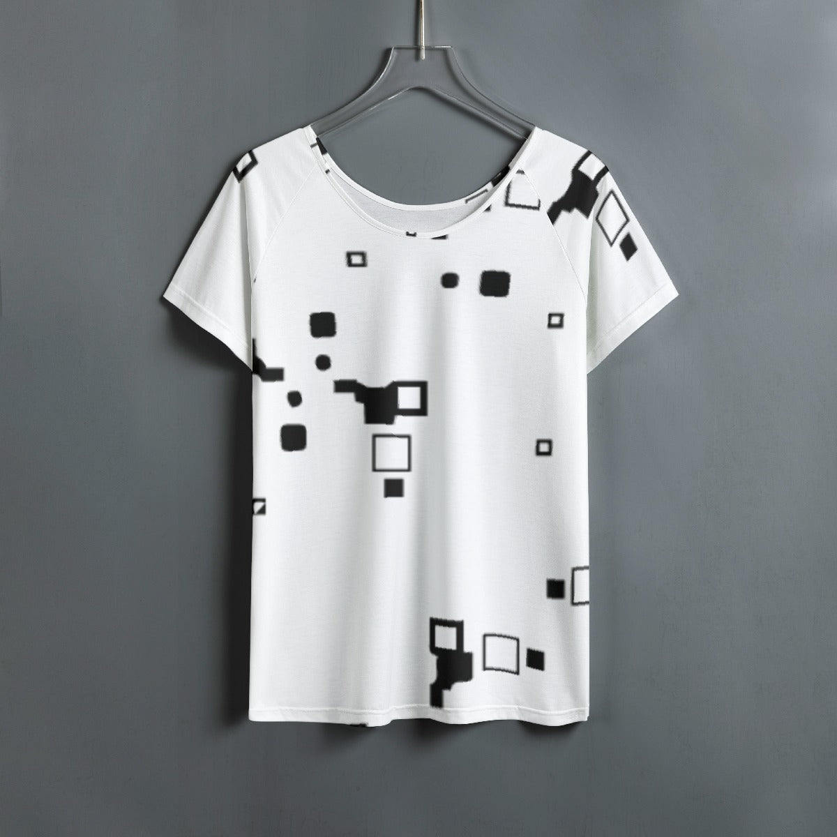 All-Over Print Women's Round Neck T-shirt With Raglan Sleeve