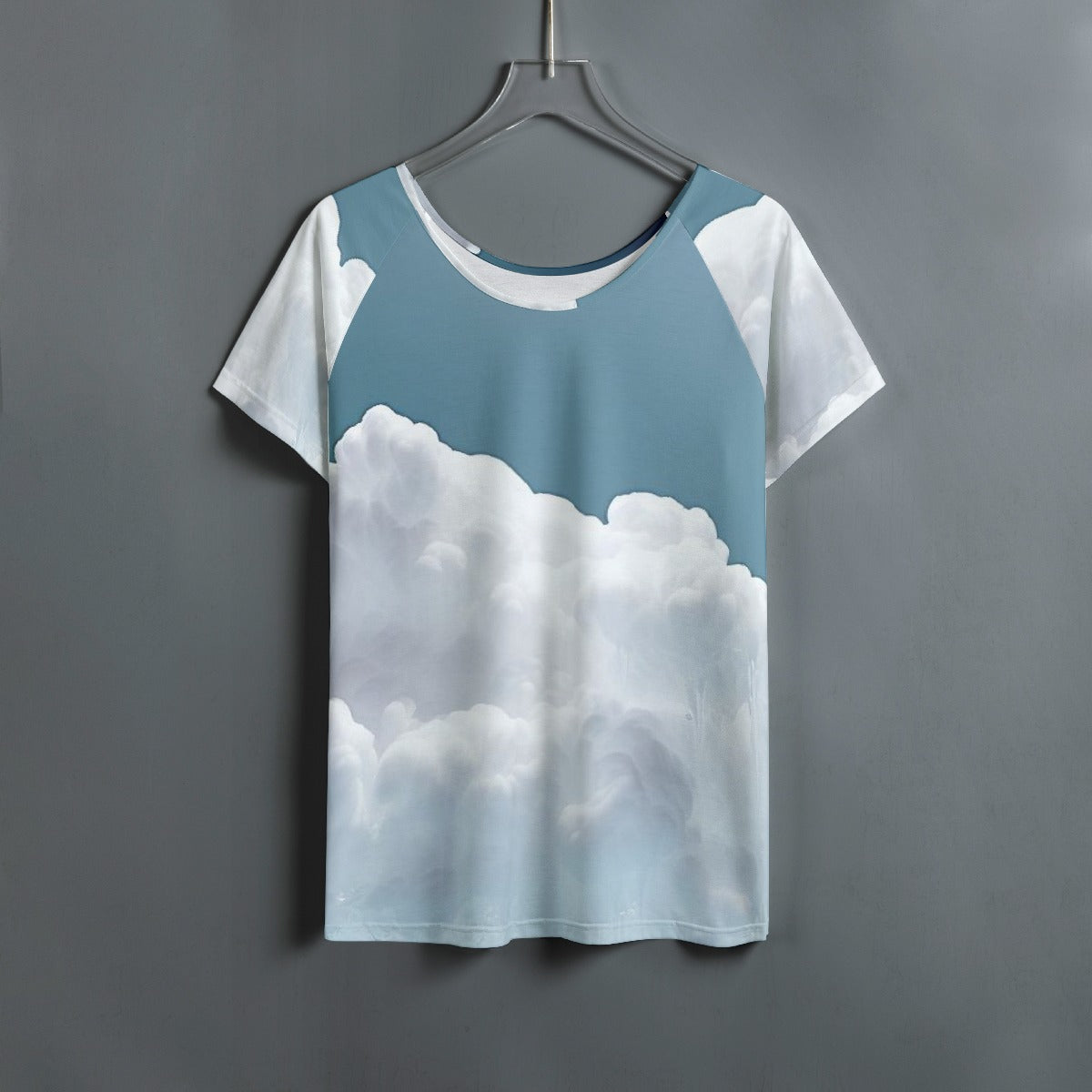 All-Over Print Women's Round Neck T-shirt With Raglan Sleeve