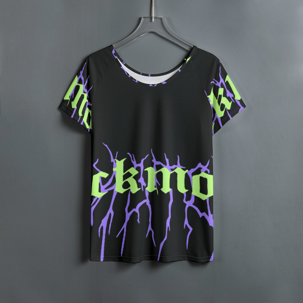 All-Over Print Women's Round Neck T-shirt With Raglan Sleeve