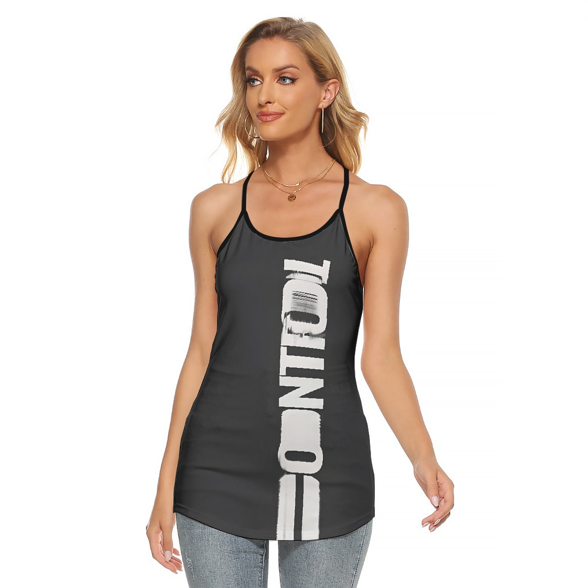 All-Over Print Women's Criss-Cross Open Back Tank Top