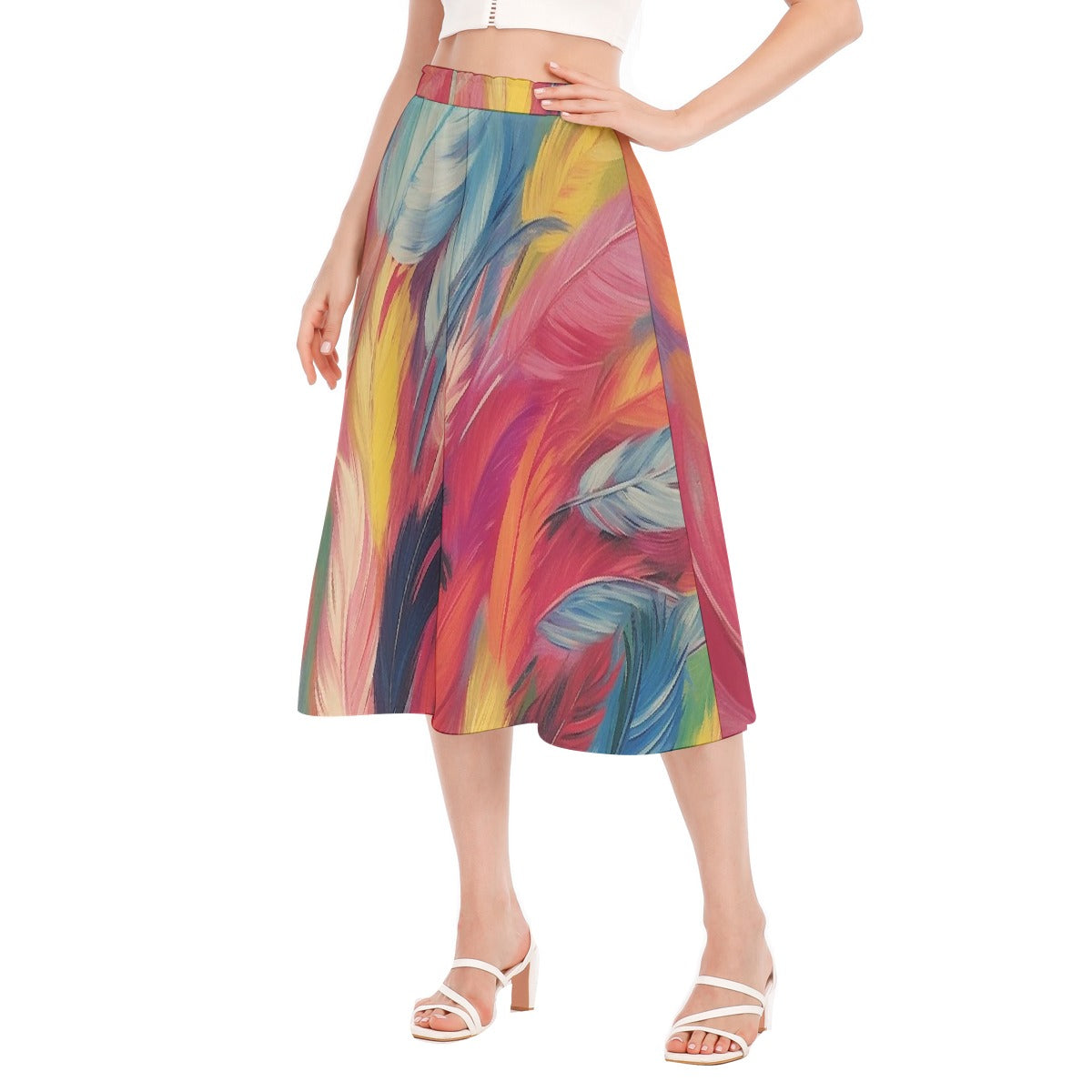 All-Over Print Women's Long Section Chiffon Skirt