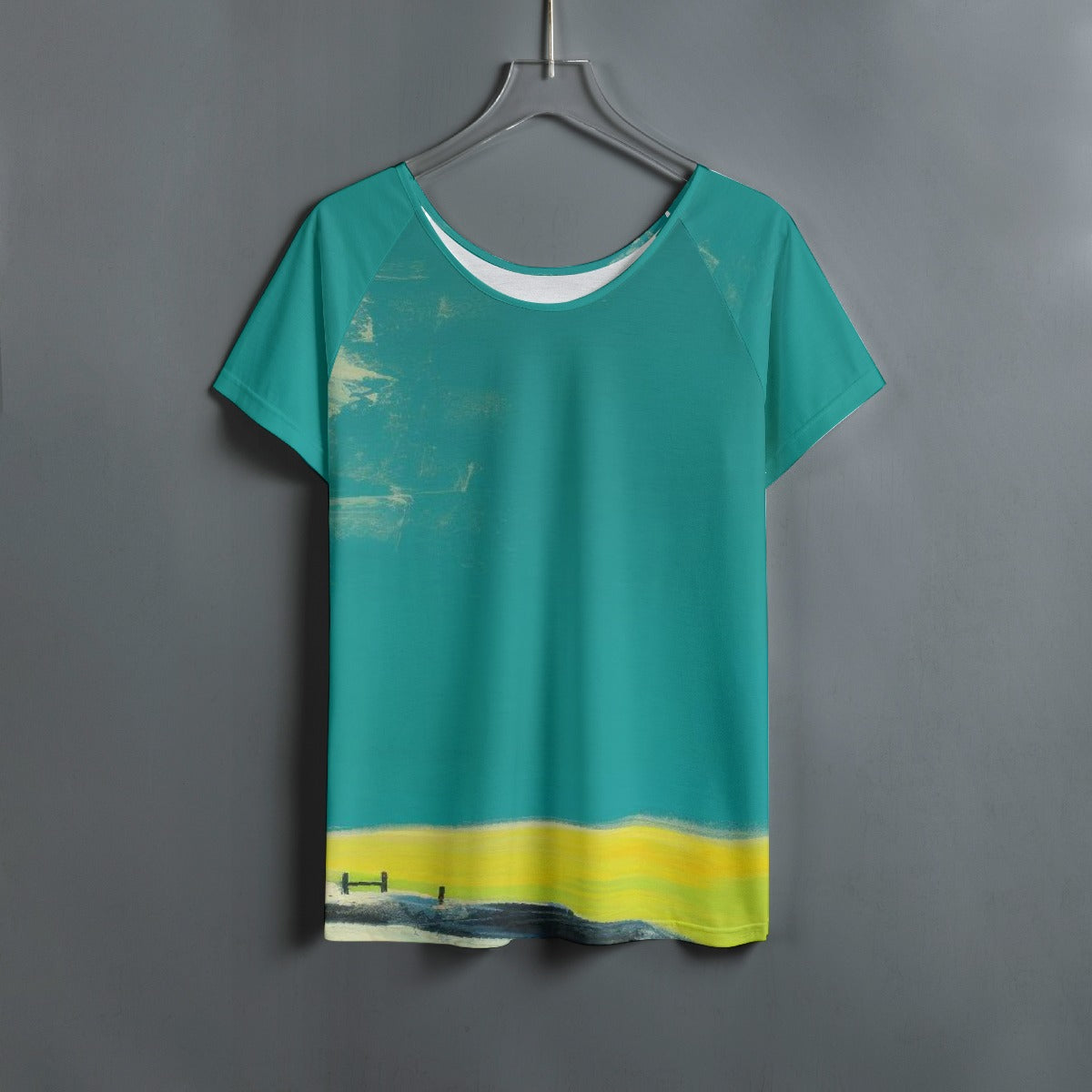 All-Over Print Women's Round Neck T-shirt With Raglan Sleeve