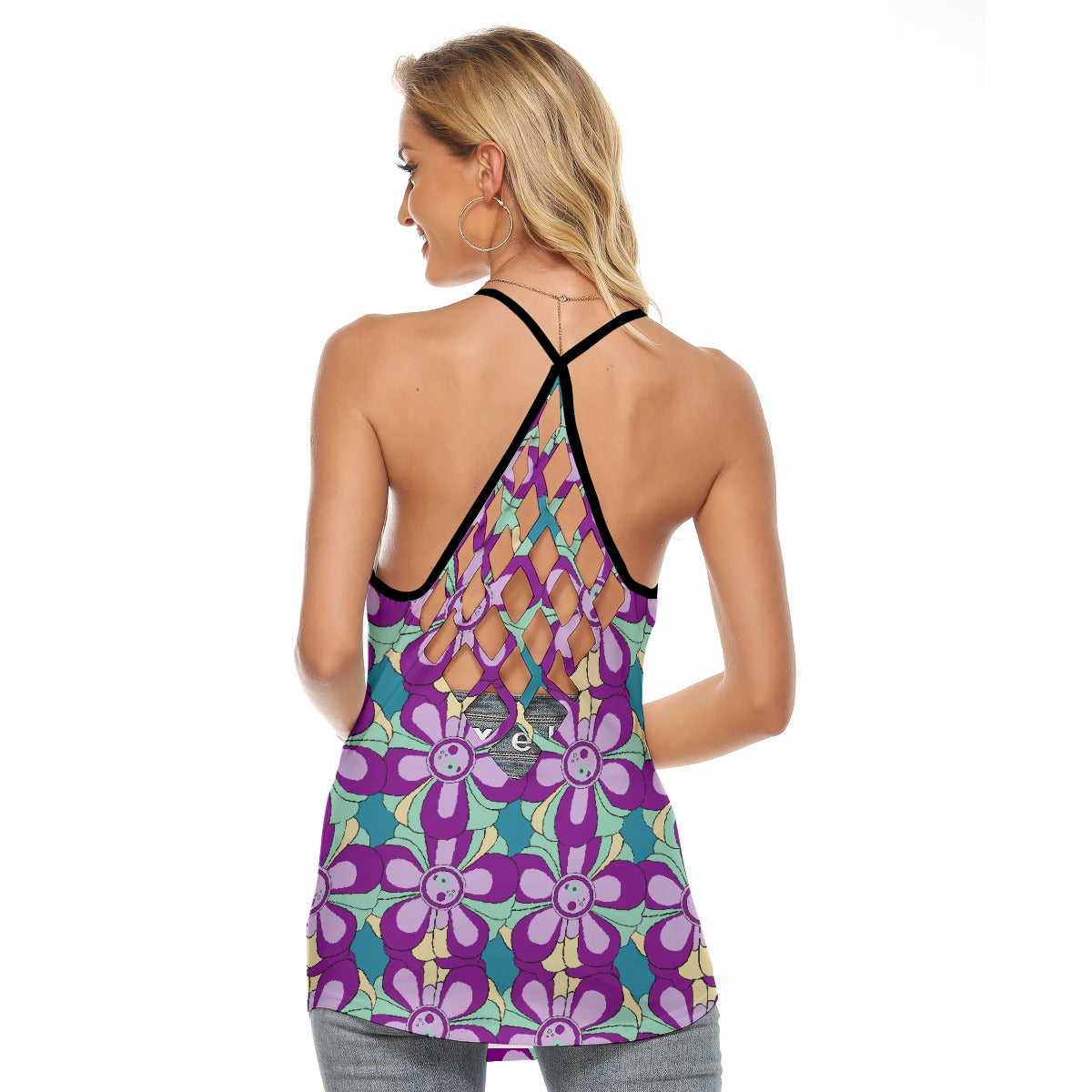 All-Over Print Women's Criss-Cross Open Back Tank Top