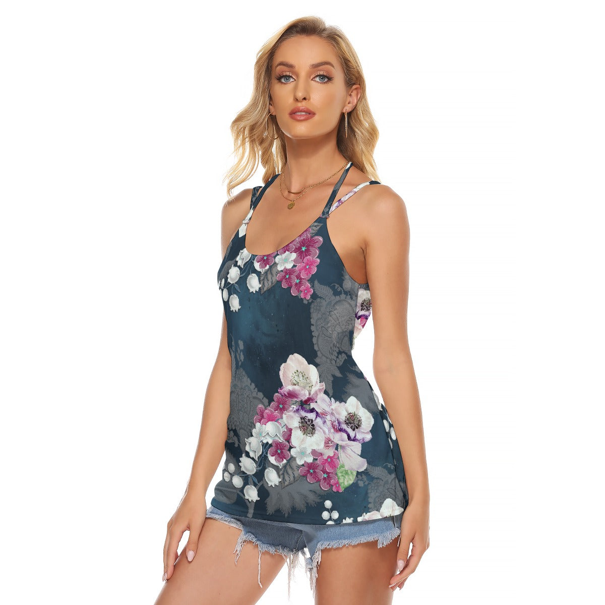 All-Over Print Women's Halter Top With Backless